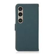 For Sony Xperia 1 VI KHAZNEH Custer Genuine Leather RFID Phone Case(Green)
