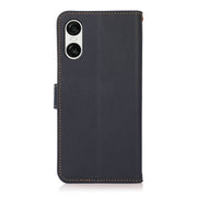 For Sony Xperia 10 VI KHAZNEH Custer Genuine Leather RFID Phone Case(Blue)