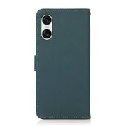 For Sony Xperia 10 VI KHAZNEH Custer Genuine Leather RFID Phone Case(Green)