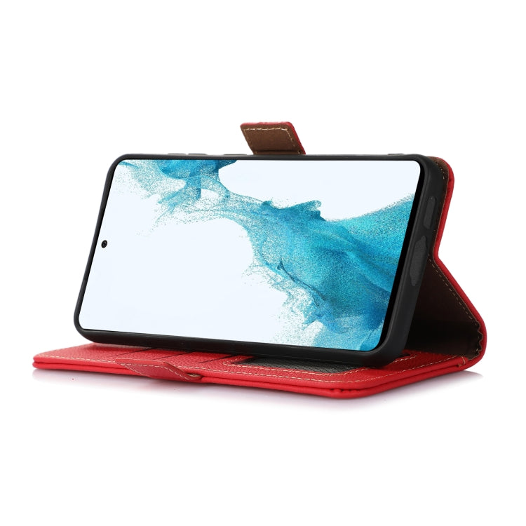 For Sony Xperia 5 V Side-Magnetic TJ Genuine Leather RFID Phone Case(Red)