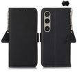 For Sony Xperia 1 VI Side-Magnetic TJ Genuine Leather RFID Phone Case(Black) - Sony Cases by PMC TechLife | Online Shopping South Africa | PMC TechLife | Buy Now Pay Later Mobicred