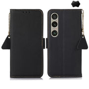 For Sony Xperia 1 VI Side-Magnetic TJ Genuine Leather RFID Phone Case(Black)