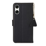 For Sony Xperia 10 VI Side-Magnetic TJ Genuine Leather RFID Phone Case(Black)