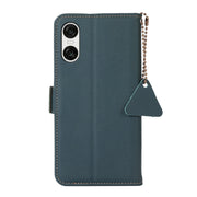 For Sony Xperia 10 VI Side-Magnetic TJ Genuine Leather RFID Phone Case(Green)