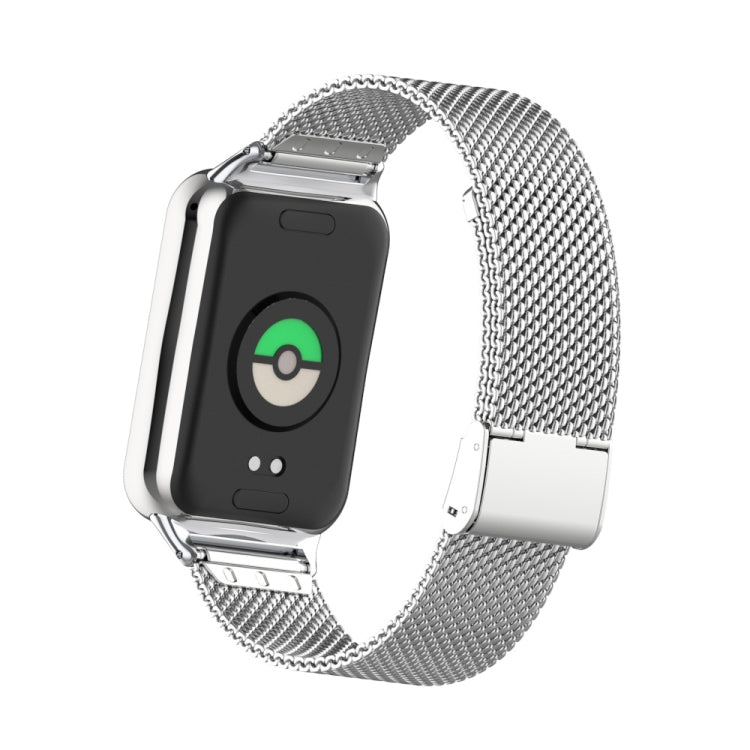 For Xiaomi Mi Band 8 Pro 18mm Steel Mesh Buckle Metal Watch Band(Silver)