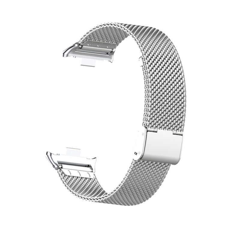 For Xiaomi Mi Band 8 Pro 18mm Steel Mesh Buckle Metal Watch Band(Silver)