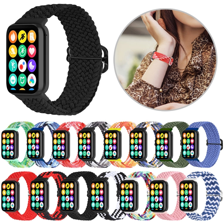 For Xiaomi Smart Band 9 Pro / 8 Pro 18mm Buckle Nylon Braided Watch Band(Wave Pattern Blue White)