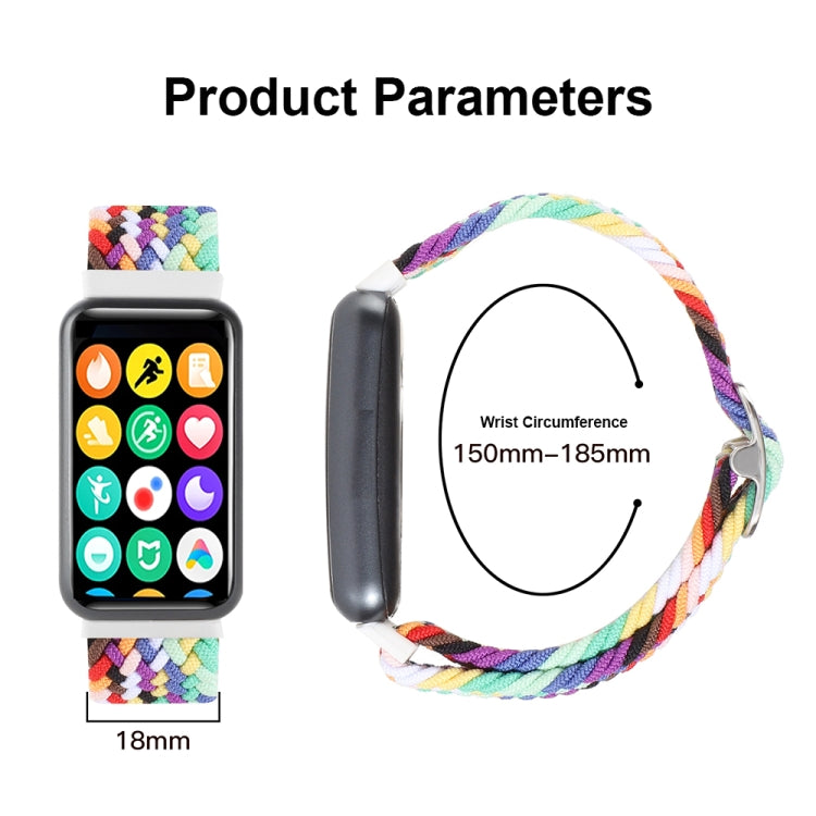 For Xiaomi Smart Band 9 Pro / 8 Pro 18mm Buckle Nylon Braided Watch Band(Wave Pattern Blue White)