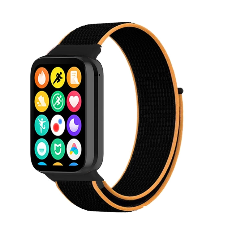 For Xiaomi Smart Band 9 Pro / 8 Pro Nylon Loop Watch Band(Black Orange)