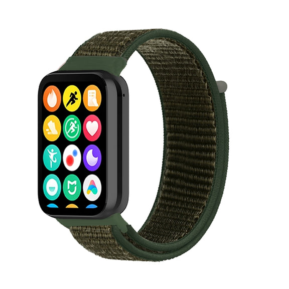 For Xiaomi Smart Band 9 Pro / 8 Pro Nylon Loop Watch Band(Army Green)