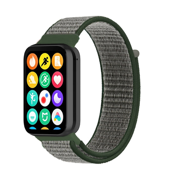 For Xiaomi Mi Band 8 Pro Nylon Loop Watch Band(Dark Olive)