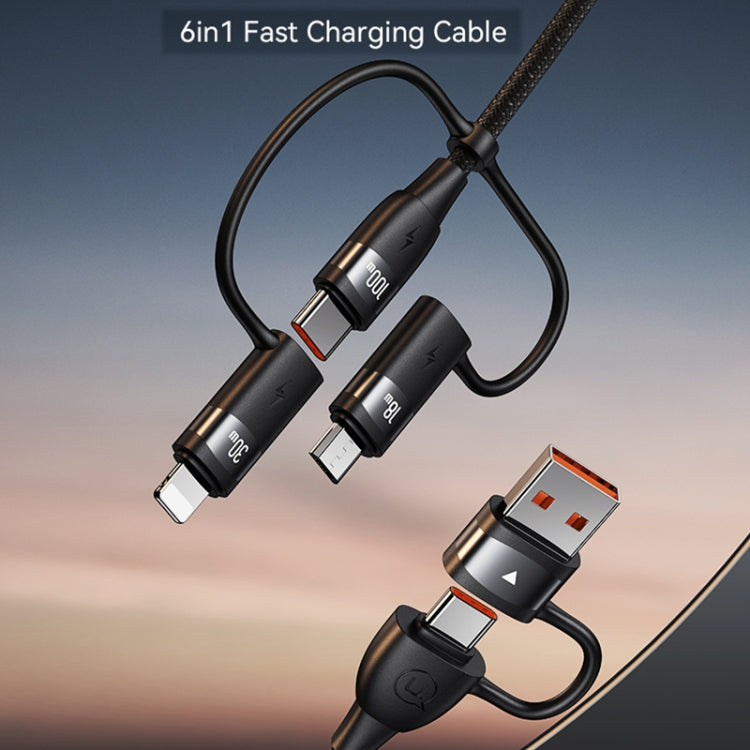 USAMS US-SJ645 U85 1.2m PD100W 6 in 1 Alloy Multifunctional Fast Charging Cable(Purple)