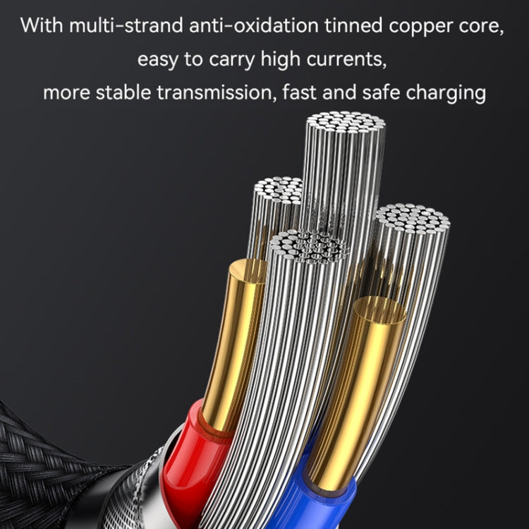 USAMS US-SJ645 U85 1.2m PD100W 6 in 1 Alloy Multifunctional Fast Charging Cable(Purple)