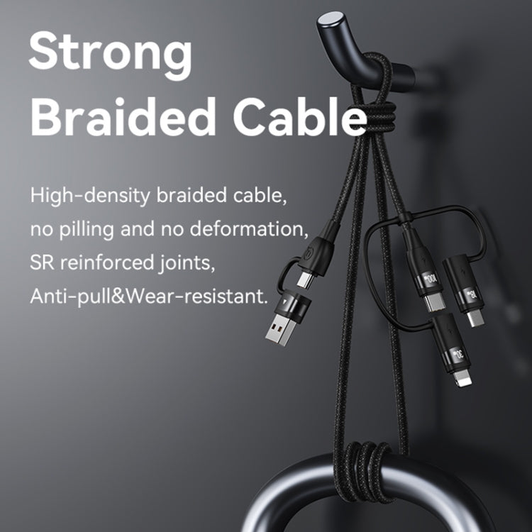 USAMS US-SJ645 U85 1.2m PD100W 6 in 1 Alloy Multifunctional Fast Charging Cable(Purple)