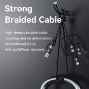USAMS US-SJ645 U85 1.2m PD100W 6 in 1 Alloy Multifunctional Fast Charging Cable(Purple)