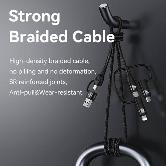 USAMS US-SJ645 U85 1.2m PD100W 6 in 1 Alloy Multifunctional Fast Charging Cable(Purple)