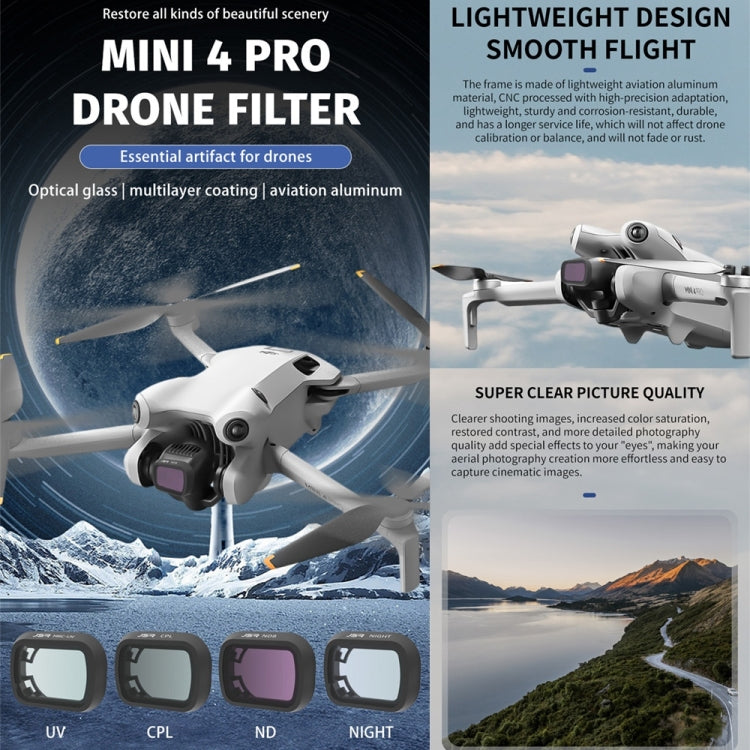 For DJI Mini 4 Pro JSR KB Series Drone Camera Lens Filter, Filter:ND1000