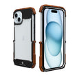 For iPhone 15 R-JUST Ironwood Generation Metal Hybrid Wood Phone Case - free shipping - PMC TechLife - Order now!