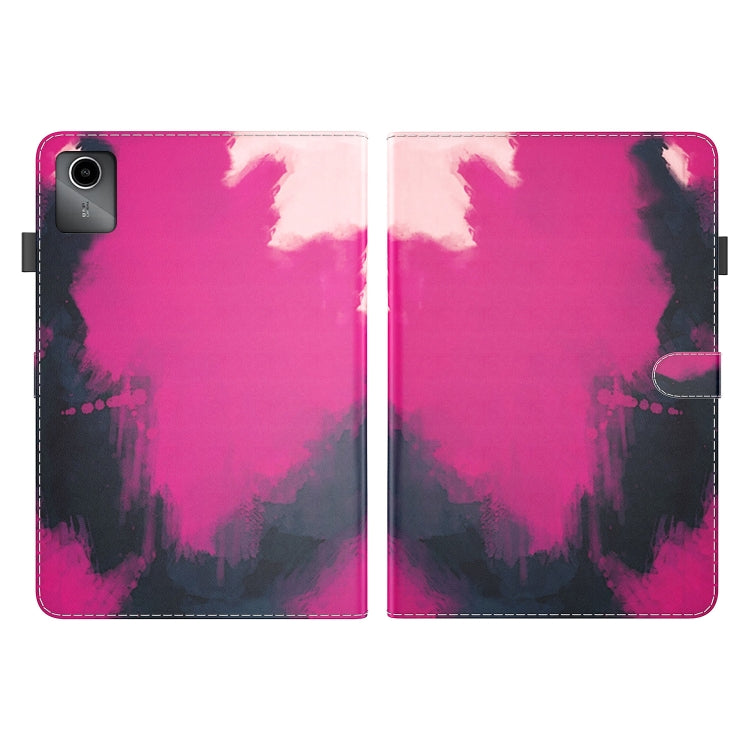 For Lenovo Tab M11 / Xiaoxin Pad 11 2024 Watercolor Pattern Flip Leather Tablet Case(Berry Color)