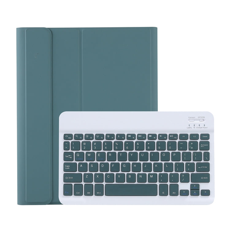 C-11B For iPad Air 4 / Air 5 / Pro 11 inch 2022 / 2021 / 2020 / 2018 Detachable ABS Candy Color Bluetooth Keyboard Tablet Case with Stand & Pen Slot(Dark Green)
