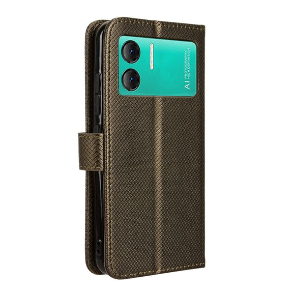 For Doogee X98 Diamond Texture Leather Phone Case(Brown)