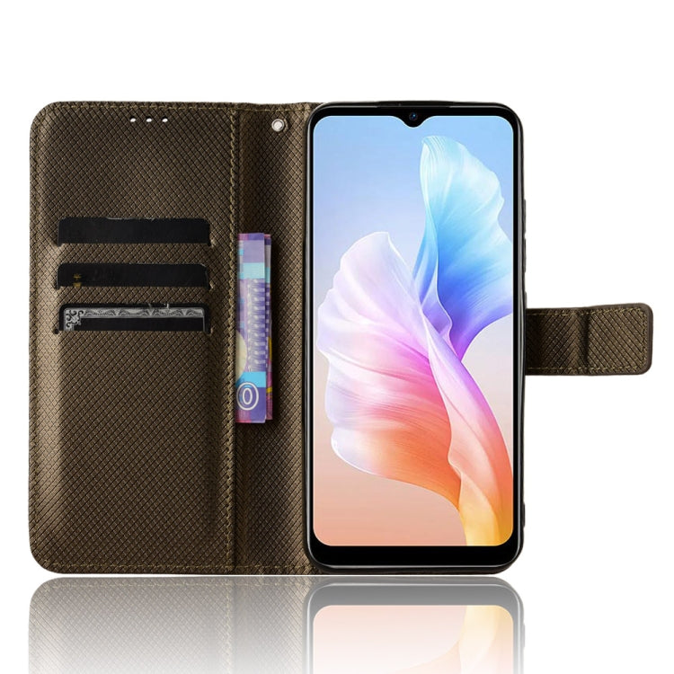 For Doogee X98 Diamond Texture Leather Phone Case(Brown)