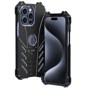 For iPhone 15 Pro R-JUST Batman Hollow Metal Phone Protective Case(Black)