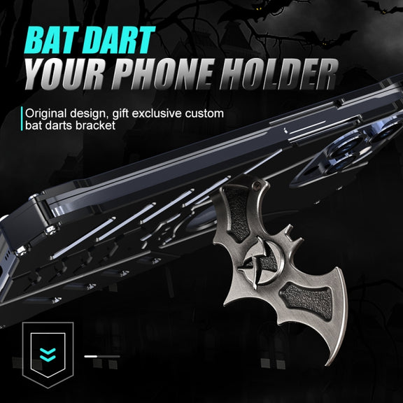 For iPhone 16 Plus R-JUST Batman Hollow Metal Phone Protective Case(Black)