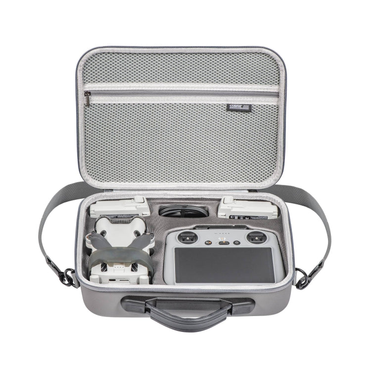 For DJI Mini 4 Pro / RC with Screen Standard STARTRC Shoulder Storage Bag PU Handbag(Grey)