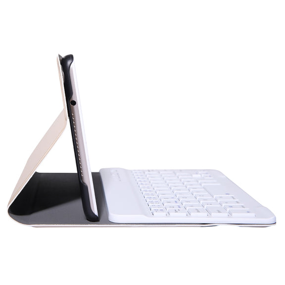 A0T8 For Huawei MatePad T8 8 inch ABS Ultra-thin Detachable Bluetooth Keyboard Voltage PU Leather Tablet Case with Bracket(Gold)