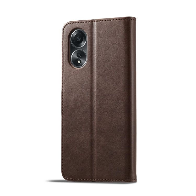 For OPPO A58 4G / A98 5G / F23 5G LC.IMEEKE Calf Texture Horizontal Flip Leather Case(Brown)