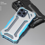 For iPhone 15 Pro Max R-JUST RJ17 Shockproof Armor Metal Phone Case(Blue)