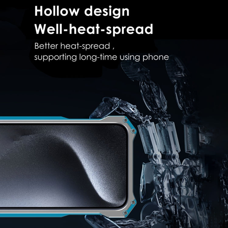 For iPhone 15 Plus R-JUST RJ17 Shockproof Armor Metal Phone Case(Blue)