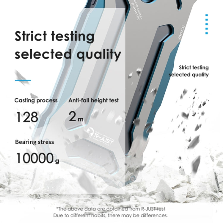 For iPhone 15 Plus R-JUST RJ17 Shockproof Armor Metal Phone Case(Blue)
