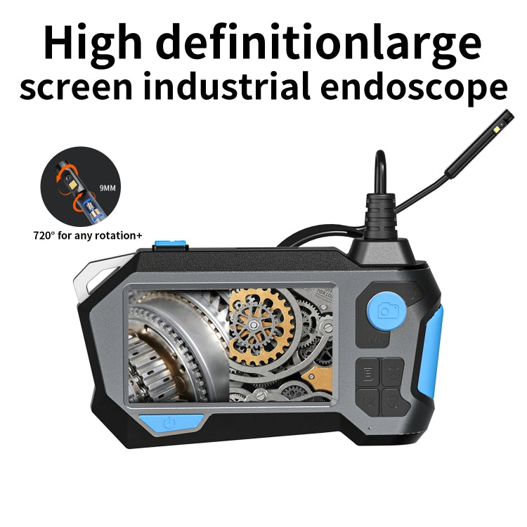 P120 Rotatable 8mm Dual Lenses Industrial Endoscope with Screen, 9mm Tail Pipe Diameter, Spec:2m Tube