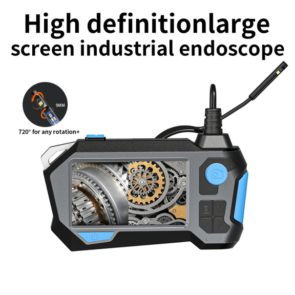 P120 Rotatable 8mm Dual Lenses Industrial Endoscope with Screen, 9mm Tail Pipe Diameter, Spec:2m Tube