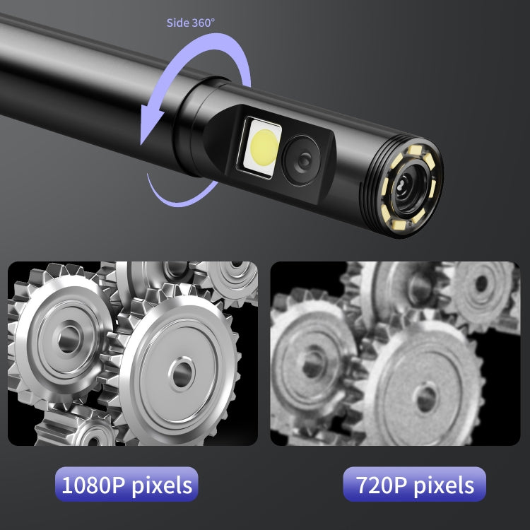 P120 Rotatable 8mm Dual Lenses Industrial Endoscope with Screen, 9mm Tail Pipe Diameter, Spec:2m Tube