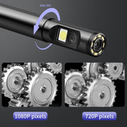 P120 Rotatable 8mm Dual Lenses Industrial Endoscope with Screen, 9mm Tail Pipe Diameter, Spec:2m Tube