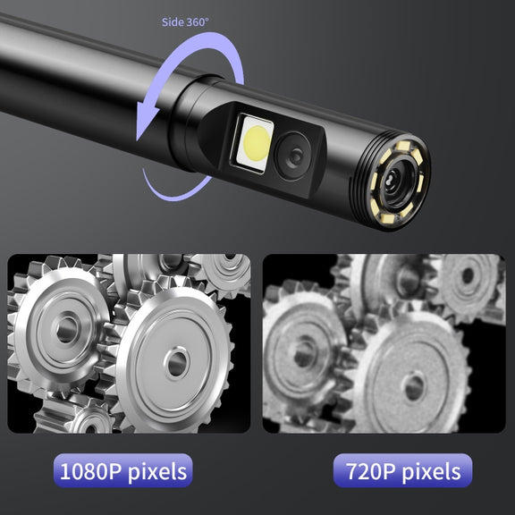 P120 Rotatable 8mm Dual Lenses Industrial Endoscope with Screen, 9mm Tail Pipe Diameter, Spec:2m Tube