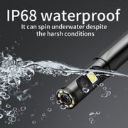 P120 Rotatable 8mm Dual Lenses Industrial Endoscope with Screen, 9mm Tail Pipe Diameter, Spec:2m Tube