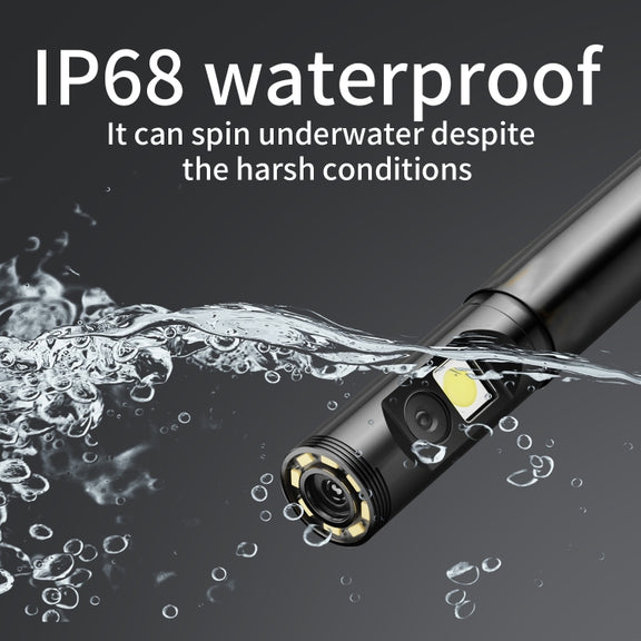 P120 Rotatable 8mm Dual Lenses Industrial Endoscope with Screen, 9mm Tail Pipe Diameter, Spec:2m Tube