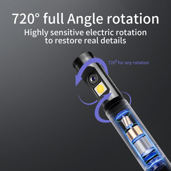P120 Rotatable 8mm Dual Lenses Industrial Endoscope with Screen, 9mm Tail Pipe Diameter, Spec:2m Tube