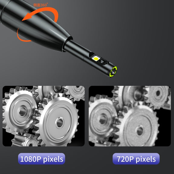 P120 Rotatable 8mm Dual Lenses Industrial Endoscope with Screen, 16mm Tail Pipe Diameter, Spec:2m Tube