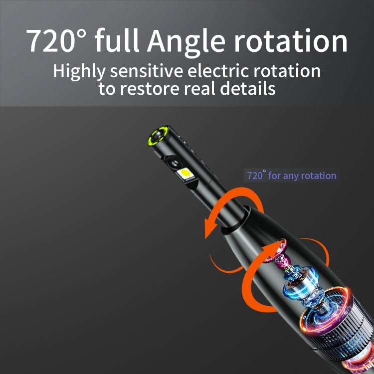 P120 Rotatable 8mm Dual Lenses Industrial Endoscope with Screen, 16mm Tail Pipe Diameter, Spec:2m Tube