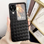 For OPPO Find N3 Flip Woven Texture Shockproof Phone Case(Black)