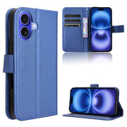 For iPhone 16 Plus Diamond Texture Leather Phone Case(Blue)