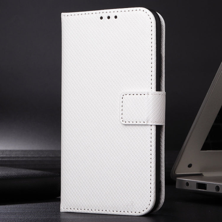 For iPhone 16 Diamond Texture Leather Phone Case(White)