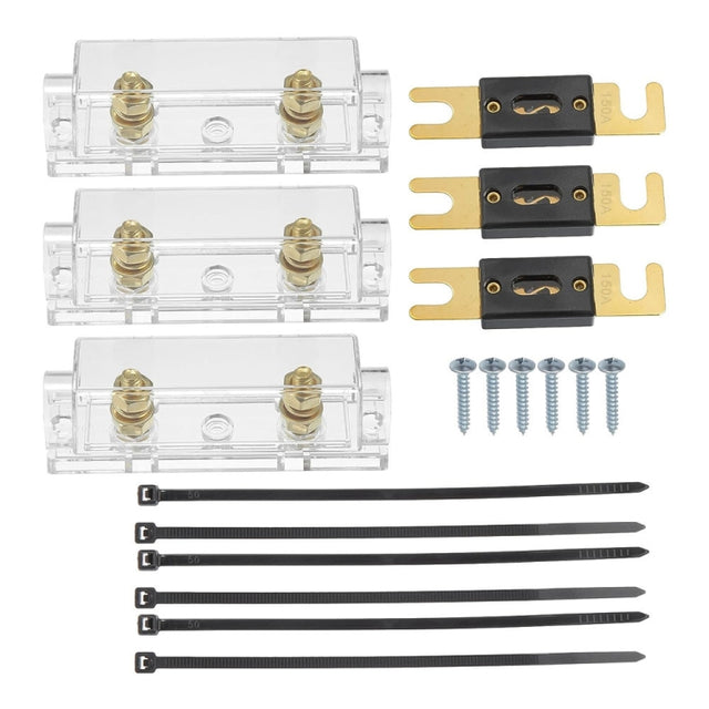 3 in 1 ANL Car Audio Modified Fuse Holder with 200A Fuse, Current:150A