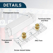 3 in 1 ANL Car Audio Modified Fuse Holder with 200A Fuse, Current:150A