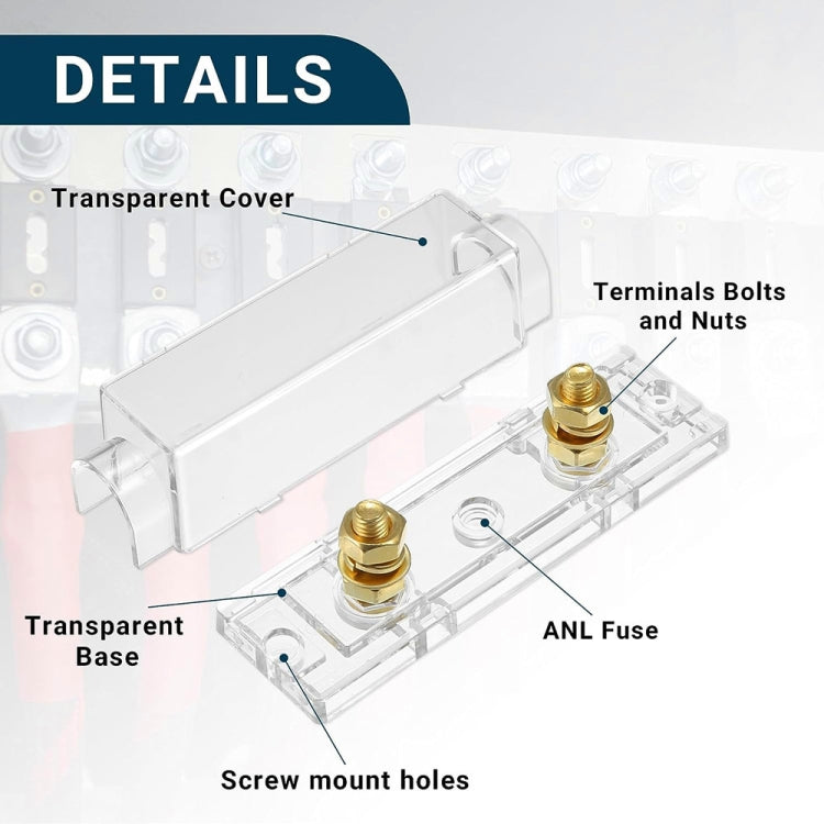 3 in 1 ANL Car Audio Modified Fuse Holder with 200A Fuse, Current:80A
